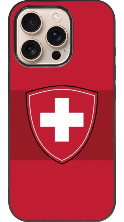 iPhone 16 Pro Case Hülle - Silikon schwarz Hockey World Championship Ecusson Suisse
