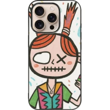 iPhone 16 Pro Case Hülle - Silikon schwarz Little Girl Sketch