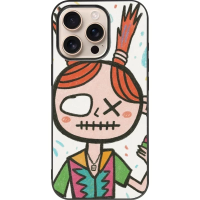 iPhone 16 Pro Case Hülle - Silikon schwarz Little Girl Sketch