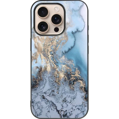 iPhone 16 Pro Case Hülle - Silikon schwarz Marble 04