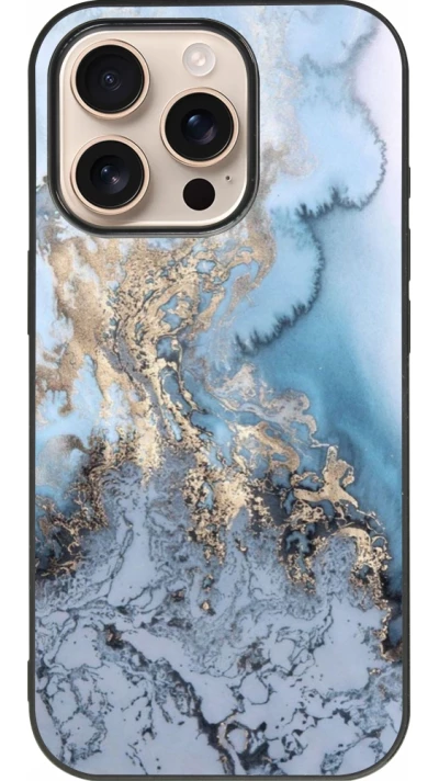 iPhone 16 Pro Case Hülle - Silikon schwarz Marble 04