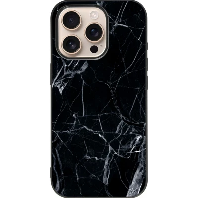 iPhone 16 Pro Case Hülle - Silikon schwarz Marble Black 01
