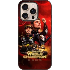 Coque iPhone 16 Pro - Silicone rigide noir Max Verstappen Champion 2023