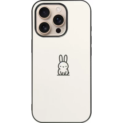 iPhone 16 Pro Case Hülle - Silikon schwarz Minimal Häschen Süße