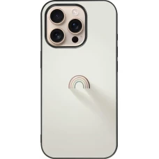 iPhone 16 Pro Case Hülle - Silikon schwarz Mini Regenbogen Minimal