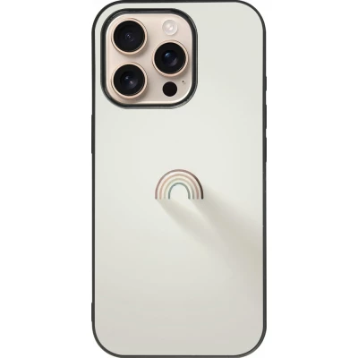 iPhone 16 Pro Case Hülle - Silikon schwarz Mini Regenbogen Minimal