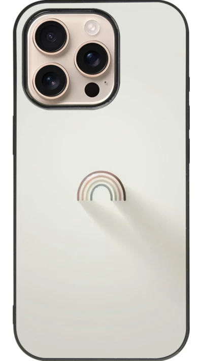 iPhone 16 Pro Case Hülle - Silikon schwarz Mini Regenbogen Minimal
