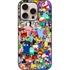 iPhone 16 Pro Case Hülle - Silikon schwarz Mixed cartoons