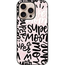 iPhone 16 Pro Case Hülle - Silikon schwarz Mom 2024 Super mom
