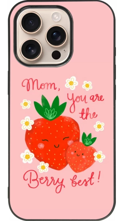 iPhone 16 Pro Case Hülle - Silikon schwarz Mom 2026 Berry best