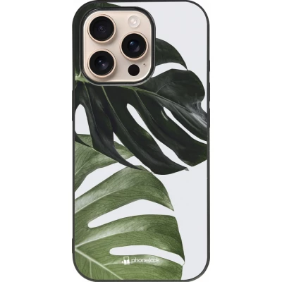 iPhone 16 Pro Case Hülle - Silikon schwarz Monstera Plant