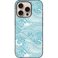 iPhone 16 Pro Case Hülle - Silikon schwarz Ocean Waves