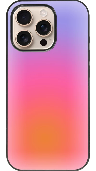 iPhone 16 Pro Case Hülle - Silikon schwarz Orange Pink Blue Gradient
