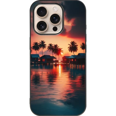 iPhone 16 Pro Case Hülle - Silikon schwarz Paradies Malediven