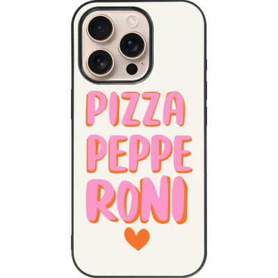 iPhone 16 Pro Case Hülle - Silikon schwarz Pizza pepperoni 2026