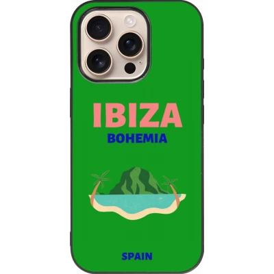 iPhone 16 Pro Case Hülle - Silikon schwarz Pop Summer Destination Ibiza