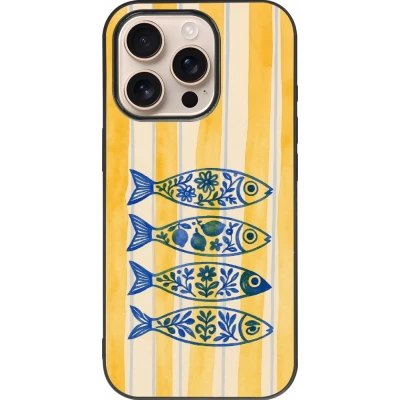 Coque iPhone 16 Pro - Silicone rigide noir Portuguese fish 2026