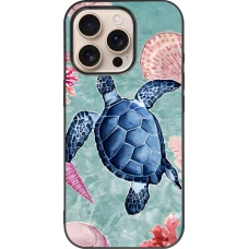 iPhone 16 Pro Case Hülle - Silikon schwarz Preppy Turtle