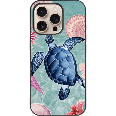 iPhone 16 Pro Case Hülle - Silikon schwarz Preppy Turtle