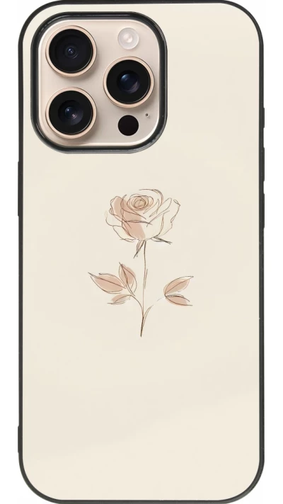 iPhone 16 Pro Case Hülle - Silikon schwarz Rosa Sand Minimalistisch