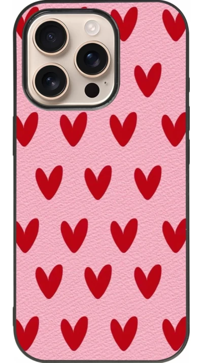 iPhone 16 Pro Case Hülle - Silikon schwarz Saint Valentines Day 26 Pattern heart