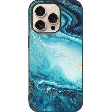 iPhone 16 Pro Case Hülle - Silikon schwarz Sea Foam Blue
