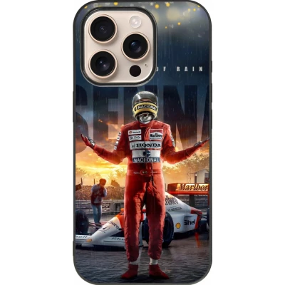 Coque iPhone 16 Pro - Silicone rigide noir Senna The King of Rain