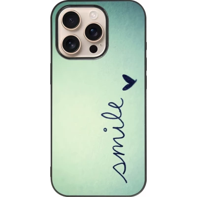 Coque iPhone 16 Pro - Silicone rigide noir Smile