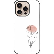 iPhone 16 Pro Case Hülle - Silikon schwarz Spring 23 minimalist flower