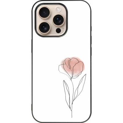 iPhone 16 Pro Case Hülle - Silikon schwarz Spring 23 minimalist flower