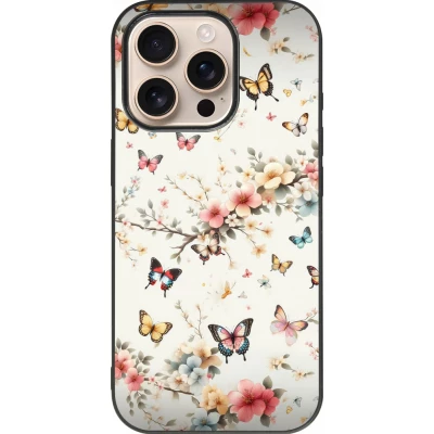 iPhone 16 Pro Case Hülle - Silikon schwarz Frühling 25 Leichte Schmetterlinge