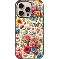 iPhone 16 Pro Case Hülle - Silikon schwarz Spring 25 fruehling bluetend