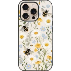 iPhone 16 Pro Case Hülle - Silikon schwarz Pattern bees Spring 2026