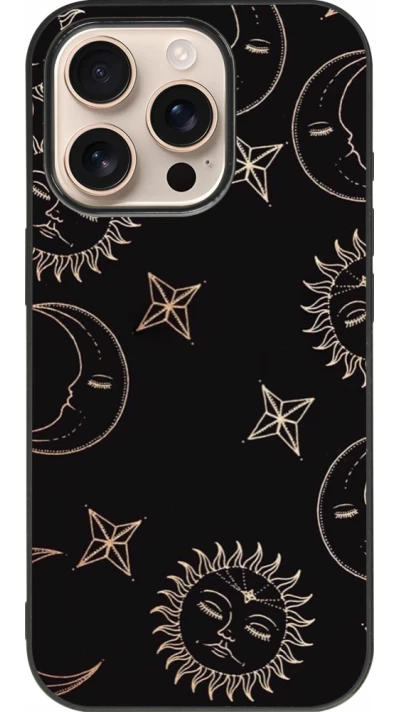iPhone 16 Pro Case Hülle - Silikon schwarz Suns and Moons