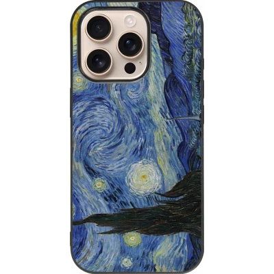 iPhone 16 Pro Case Hülle - Silikon schwarz Kunstbild - Sternennacht - Van Gogh