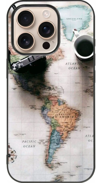iPhone 16 Pro Case Hülle - Silikon schwarz Travel 01