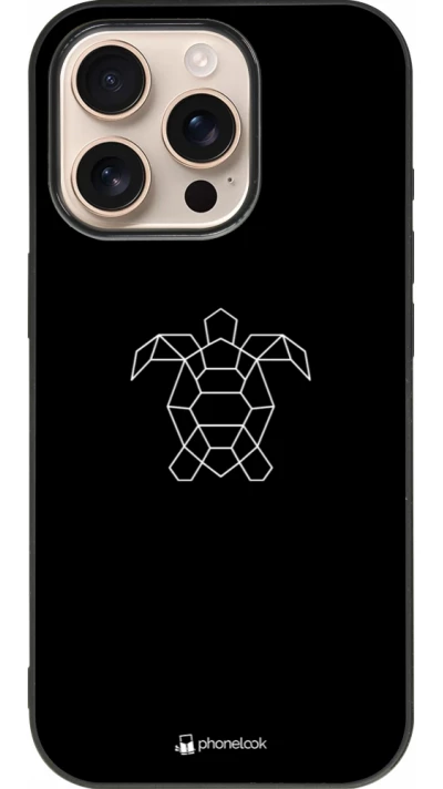 iPhone 16 Pro Case Hülle - Silikon schwarz Turtles lines on black