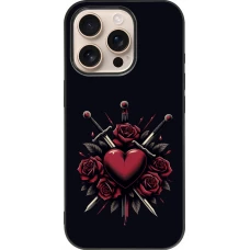 iPhone 16 Pro Case Hülle - Silikon schwarz Valentine 2024 gothic love