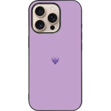 iPhone 16 Pro Case Hülle - Silikon schwarz Valentine 2023 purpule single heart