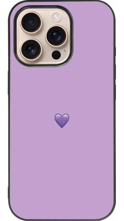 iPhone 16 Pro Case Hülle - Silikon schwarz Valentine 2023 purpule single heart