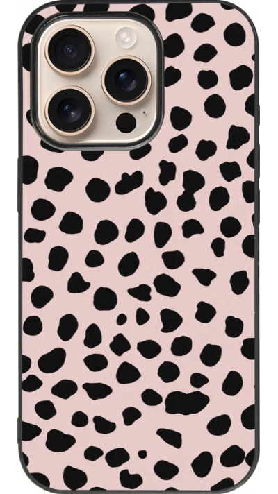 iPhone 16 Pro Case Hülle - Silikon schwarz Wild Leopard Pink