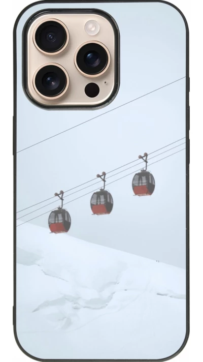iPhone 16 Pro Case Hülle - Silikon schwarz Winter 22 ski lift
