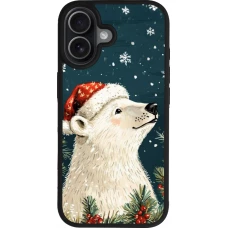 Coque iPhone 17 - Silicone rigide noir Christmas 25 Bear