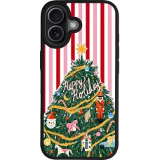 Coque iPhone 17 - Silicone rigide noir Christmas 25 Happy Holiday