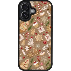 Coque iPhone 17 - Silicone rigide noir Christmas 25 Pattern Ginger Cookie