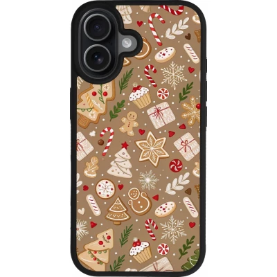 Coque iPhone 17 - Silicone rigide noir Christmas 25 Pattern Ginger Cookie