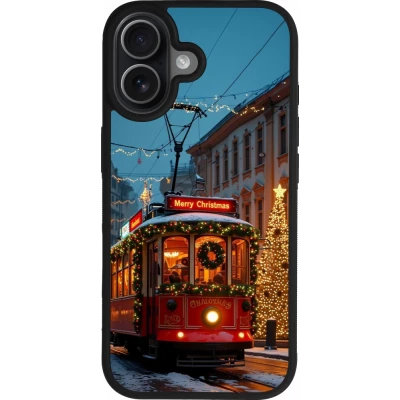 Coque iPhone 17 - Silicone rigide noir Christmas 25 Xmas Train