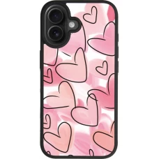 Coque iPhone 17 - Silicone rigide noir Easter 2023 pink hearts