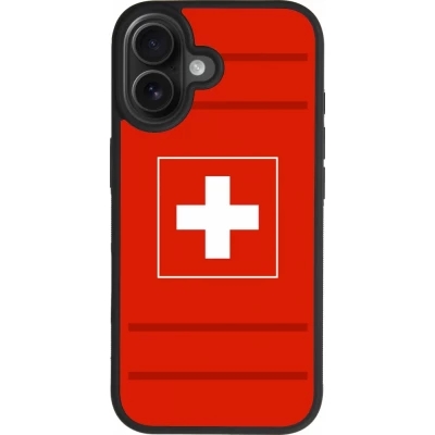 Coque iPhone 17 - Silicone rigide noir Euro 2020 Switzerland