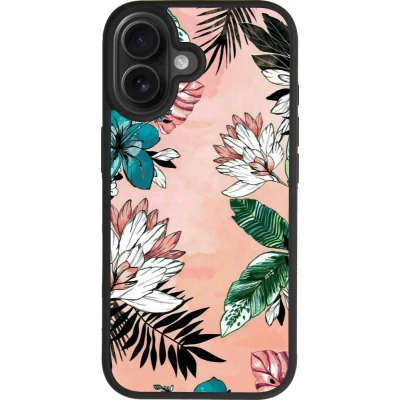 Coque iPhone 17 - Silicone rigide noir Flowers Artprint